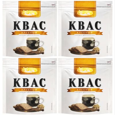Kvass Dry Powder Starter Culture Rye Bread "Khlebnyy" to Make 2 Liters (2.11 quart) of Beverage by Babushkin Khutorok 150g / 5.29oz - Set of 4