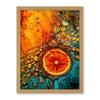 Artery8 Abstract Liquid Paint Dried Orange Fruit Slice Artwork Framed Wall Art Print 18X24 Inch view 1