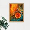 Artery8 Abstract Liquid Paint Dried Orange Fruit Slice Artwork Framed Wall Art Print 18X24 Inch view 2
