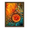 Artery8 Abstract Liquid Paint Dried Orange Fruit Slice Artwork Framed Wall Art Print 18X24 Inch view 1