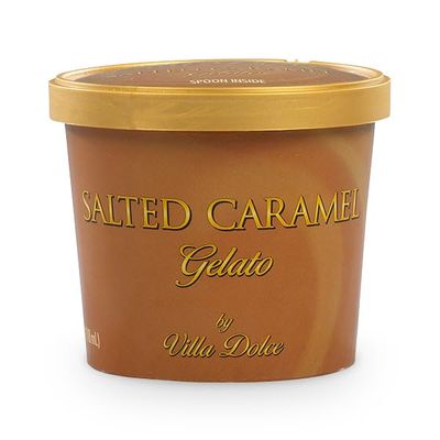 Villa Dolce Gelato Mini Cup 3.6 ounces (Pack of 24) (Sea Salt Caramel)