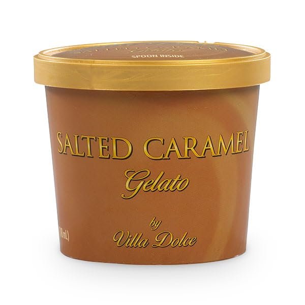 Villa Dolce Gelato Mini Cup 3.6 ounces (Pack of 24) (Sea Salt Caramel)