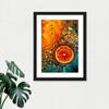 Artery8 Abstract Liquid Paint Dried Orange Fruit Slice Artwork Framed Wall Art Print 18X24 Inch view 2