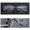 TZUFA Lightweight Metal Rectangle Semi Rimless Reading Glasses for Men, Half Frame Metal Readers Spring Hinge Eyeglasses (Color : Blue, Size : 2.00x) view 2