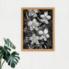 Artery8 White on Black Blooming Orchid Flower Plants Artwork Framed Wall Art Print 18X24 Inch view 2