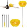 Ceiling Fan Cleaner Duster Reusable Microfiber Ceiling Fan Blade Cleaner Removable Duster with Extension Pole Adjusts 13 to 49.7 Inch for Cleaning Walls Bookshelves Furniture Door Window Top (Yellow) view 1