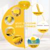 Ceiling Fan Cleaner Duster Reusable Microfiber Ceiling Fan Blade Cleaner Removable Duster with Extension Pole Adjusts 13 to 49.7 Inch for Cleaning Walls Bookshelves Furniture Door Window Top (Yellow) view 3