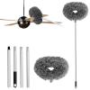 Ceiling Fan Cleaner Duster Reusable Microfiber Ceiling Fan Blade Cleaner Removable Duster with Extension Pole Adjusts 13 to 49.7 Inch for Cleaning Walls Bookshelves Furniture Door Window Top (Gray) view 1