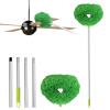 Ceiling Fan Cleaner Duster Reusable Microfiber Ceiling Fan Blade Cleaner Removable Duster with Extension Pole Adjusts 13 to 49.7 Inch for Cleaning Walls Bookshelves Furniture Door Window Top (Green) view 1