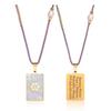BAIYI HOPE Free Engraving Medical Alert ID Necklace for Women Gold Tone Stainless Steel Asthma Identification Tag Pendant with Braided Rope 18-26in Adjustable view 1