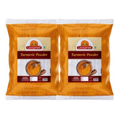 Ghotaram Authentic Sangli Turmeric (Haldi) Powder, organically grow haldi ka powder, Rich Flavour Turmeric Powder, Haldi Powder, Pasupu podi, Curcuma longa Haldar Haladhi Powder-80Gx2Pk