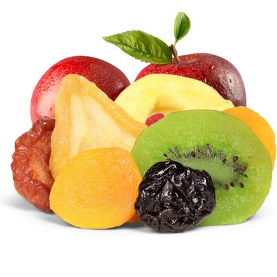 Dried Mixed Fruit with Prunes by It's Delish, 12 Oz Bag | Snack Mix of Prunes, Apricots, Plums, Apple Rings, Nectarines, Peaches, Pears, Kiwi Slices | Dry Fruits - Vegan Kosher Healthy Snacks