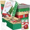 12 Extra Large Christmas Gift Wrap Boxes Bulk with Lids, 12 Tissue paper and 80 Foil Christmas gift Stickers for Wrapping Oversized Clothes (Robes, Sweater, Coat, Shirts) and Xmas Holiday Present view 1