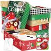 12 Extra Large Christmas Gift Wrap Boxes Bulk with Lids, 12 Tissue paper and 80 Foil Christmas Stickers for Wrapping Oversized Clothes (Robes, Sweater, Coat, Shirts) and Xmas Holiday Present view 1
