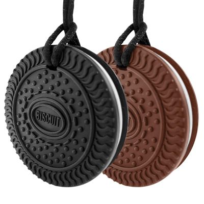 Chew Necklaces for Sensory Kids Adults, 2 Pack Silicone Oral Motor Aids Chewy Necklace Sensory for Autism, ADHD, Anxiety or SPD Chewing Fidgeting for Boys Girls Adults Chewer