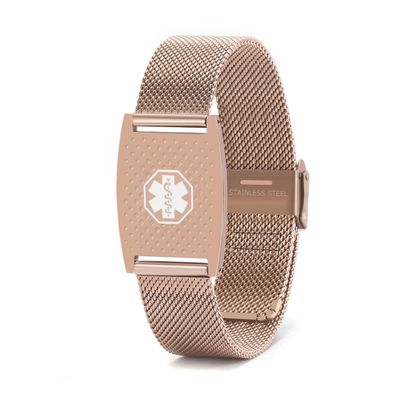 Hdtnhi Personalized Stainless Steel Mesh Loop Medical Alert Bracelets Free Engraving Adjustable Emergency ID Medical Alert Jewelry