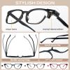 AEZUNI Large Frame Reading Glasses for Women Trendy Square Readers Eyeglasses 1.0 1.5 2.0 2.5 3.0 3.5 4.0 5.0 6.0 (Black, 1.50) view 3