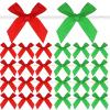 200 Pieces Mini Twist Tie Bows Satin Ribbon DIY Twist Bow Crafts Gift Wrapping Bows for Candy Bags, Christmas, Wedding, Party Present Decoration (Red, Green) view 1