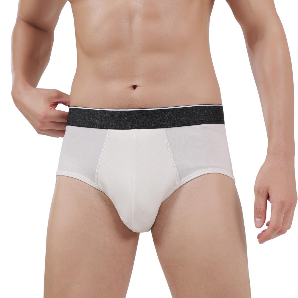 AIRCUTE Men Urinary Incontinence Underwear Washable Super Absorbency Briefs for Bladder Leaks 160ML 1 Pack (X-Large, White)