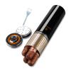 Travel Cigar Humidor Case/Box Metal Portable Air Tight Lid Smell Proof Cigar Case Tube Built in Humidifier for Humidity Control, Humidor That can Hold About 3-5 Cigars with Gift Box (Black) view 1
