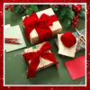24 Yards Christmas Velvet Wrapping Ribbon, 8 Roll Silk Frayed Handmade Velvet Ribbon for Wedding Bouquet Invitation Christmas Wreaths Decor Gift Wrapping Cards DIY (Red,2 Inch) view 2