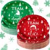 100 Pcs Christmas Paper Plates Party Decorations Team Naughty or Nice Disposable Oval Plates 10'' x 12'' Christmas Dinner Gifts Bulk Disposable Set for Holiday Party view 1