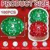 100 Pcs Christmas Paper Plates Party Decorations Team Naughty or Nice Disposable Oval Plates 10'' x 12'' Christmas Dinner Gifts Bulk Disposable Set for Holiday Party view 2