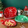 100 Pcs Christmas Paper Plates Party Decorations Team Naughty or Nice Disposable Oval Plates 10'' x 12'' Christmas Dinner Gifts Bulk Disposable Set for Holiday Party view 3