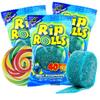 Sweetzo - Blue Raspberry Candy Rip Rolls, Chewy Sour Candies, Individually Wrapped Party Favors, Sticker Included, 1.4 Ounces (Pack of 3) view 1
