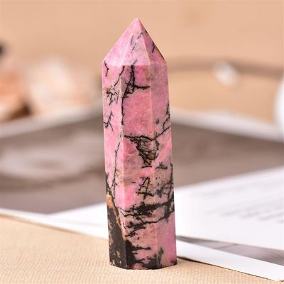 AtkitS 1pc Natural Stones and Crystals Amethyst Quartz Reiki Healing Stone Tower Obelisk Energy Mineral Home Decor Ornaments (Color : Rhodochrosite, Size : 70-80mm)