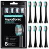AquaSonic Genuine Standard Replacement Brush Heads | ADA Accepted | for Normal & Sensitive Teeth | Compatible with Many AquaSonic Toothbrush Handles (8 Pack Black) view 1