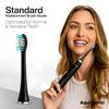 AquaSonic Genuine Standard Replacement Brush Heads | ADA Accepted | for Normal & Sensitive Teeth | Compatible with Many AquaSonic Toothbrush Handles (8 Pack Black) view 2