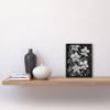 Artery8 White on Black Blooming Orchid Flower Plants Artwork Framed Wall Art Print 9X7 Inch view 2