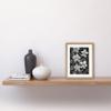 Artery8 White on Black Blooming Orchid Flower Plants Artwork Framed Wall Art Print 9X7 Inch view 2