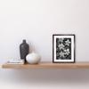 Artery8 White on Black Blooming Orchid Flower Plants Artwork Framed Wall Art Print 9X7 Inch view 2
