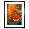 Artery8 Abstract Liquid Paint Dried Orange Fruit Slice Artwork Framed Wall Art Print 9X7 Inch view 1