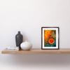 Artery8 Abstract Liquid Paint Dried Orange Fruit Slice Artwork Framed Wall Art Print 9X7 Inch view 2