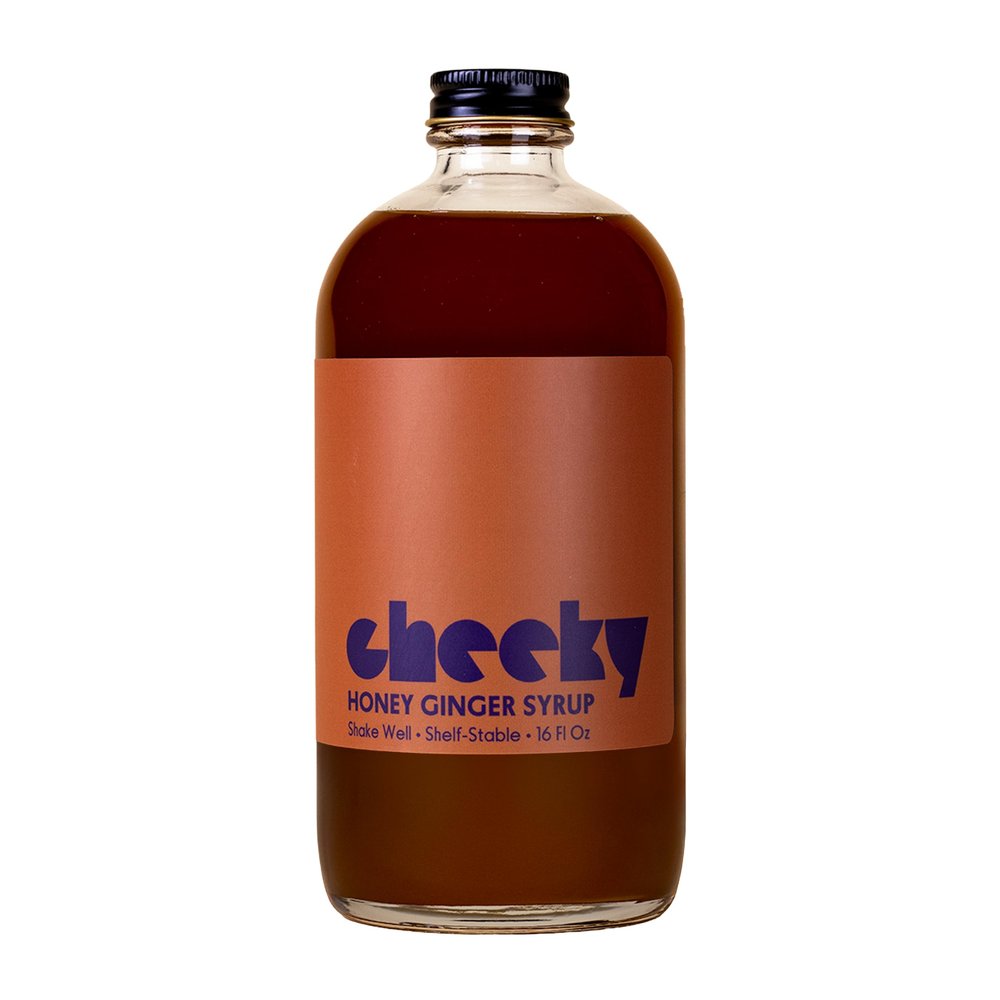Cheeky Cocktails Honey Ginger Syrup, Bar Quality, Mixes Easily, Real Grade A Wildflower Honey, No Artificial Flavors or Preservatives, 16 Fl Oz