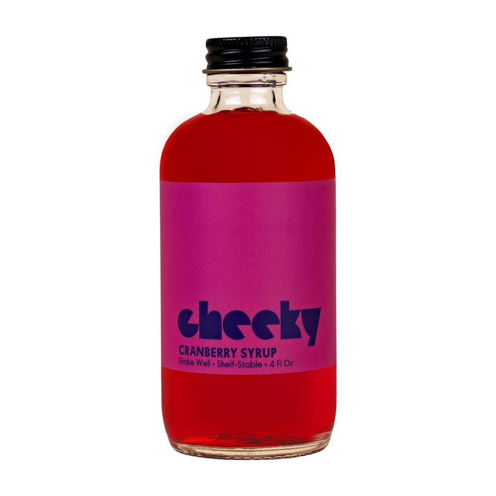 Cheeky Cocktails Cranberry Syrup, Bar Quality, No Artificial Flavors or Preservatives, 4 Fl Oz (2-Pack)