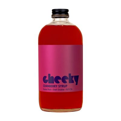 Cheeky Cocktails Cranberry Syrup, Bar Quality, No Artificial Flavors or Preservatives, 16 Fl Oz