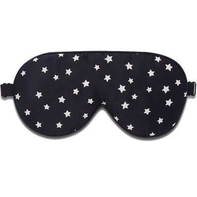 ALASKA BEAR Natural Silk Sleep Mask, Super Smooth Eye Mask (Black Stars)