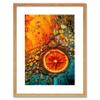 Artery8 Abstract Liquid Paint Dried Orange Fruit Slice Artwork Framed Wall Art Print 12X16 Inch view 1