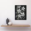 Artery8 White on Black Blooming Orchid Flower Plants Art Print Framed Poster Wall Decor 12x16 inch view 2