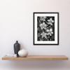 Artery8 White on Black Blooming Orchid Flower Plants Artwork Framed Wall Art Print 12X16 Inch view 2
