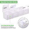 2 Pack Weekly Pill Organizer, Large 7 Day Pill Case, Daily Vitamin Case Medicine Box, AM/PM Pill Containers for Medicine Supplements Fish Oil (White & Khaki) view 3