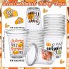Tenceur 150 Pcs Thanksgiving Cups Disposable 14 oz Clear Thanksgiving Plastic Cups Turkey Glasses Drinkware for Happy Friendsgiving Decorations Autumn Fall Party Supplies view 3