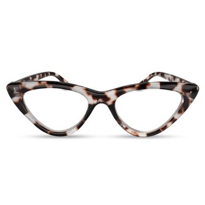 2SeeLife Premium Cat Eye TR-90 Reading Glasses for Women NarrowMedium Fit, Sturdy Frame, Spring Hinges, Stylish Readers, Clear Tortoise, +0.50