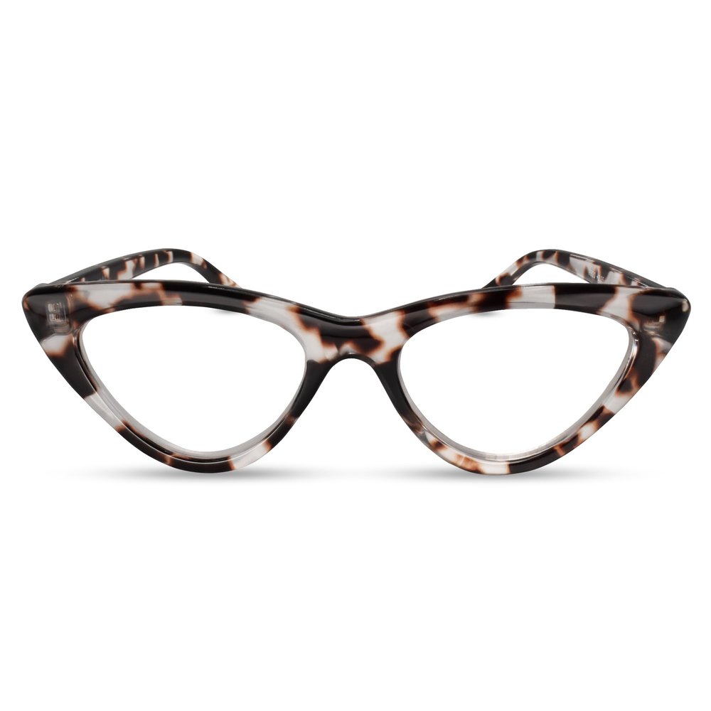 2SeeLife Premium Cat Eye TR-90 Reading Glasses for Women  NarrowMedium Fit, Sturdy Frame, Spring Hinges, Stylish Readers, Clear Tortoise, +0.50
