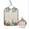 Christmas Eucalyptus Adult Bib for Eating with Crumb Catcher,Washable & Waterproof Terry Cloth Adjustable Elderly Women Men Adult Bibs Funny Clothing Protector Xmas Poinsettia Pine Grey Snowflake view 1