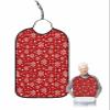 Christmas Snowflake Adult Bib for Eating with Crumb Catcher,Washable & Waterproof Terry Cloth Adjustable Elderly Women Men Adult Bibs Funny Apron Clothing Protector Red Winter White Snowy Holiday view 1